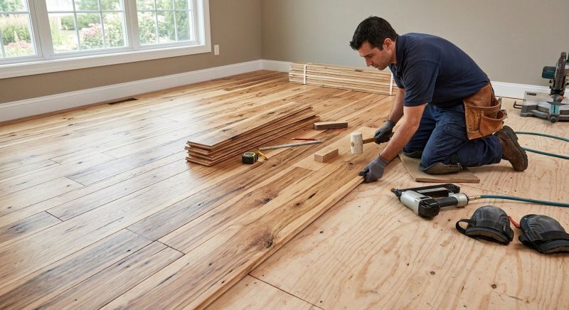Hickory Floor Installation in Aurora, CO