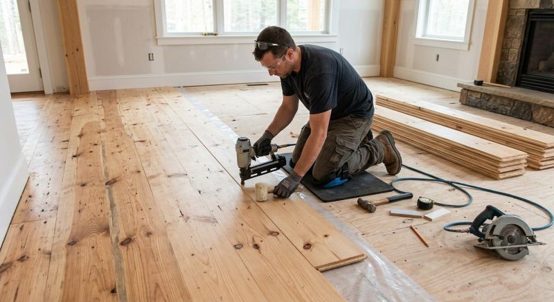Pine Floor Installation in Aurora, CO